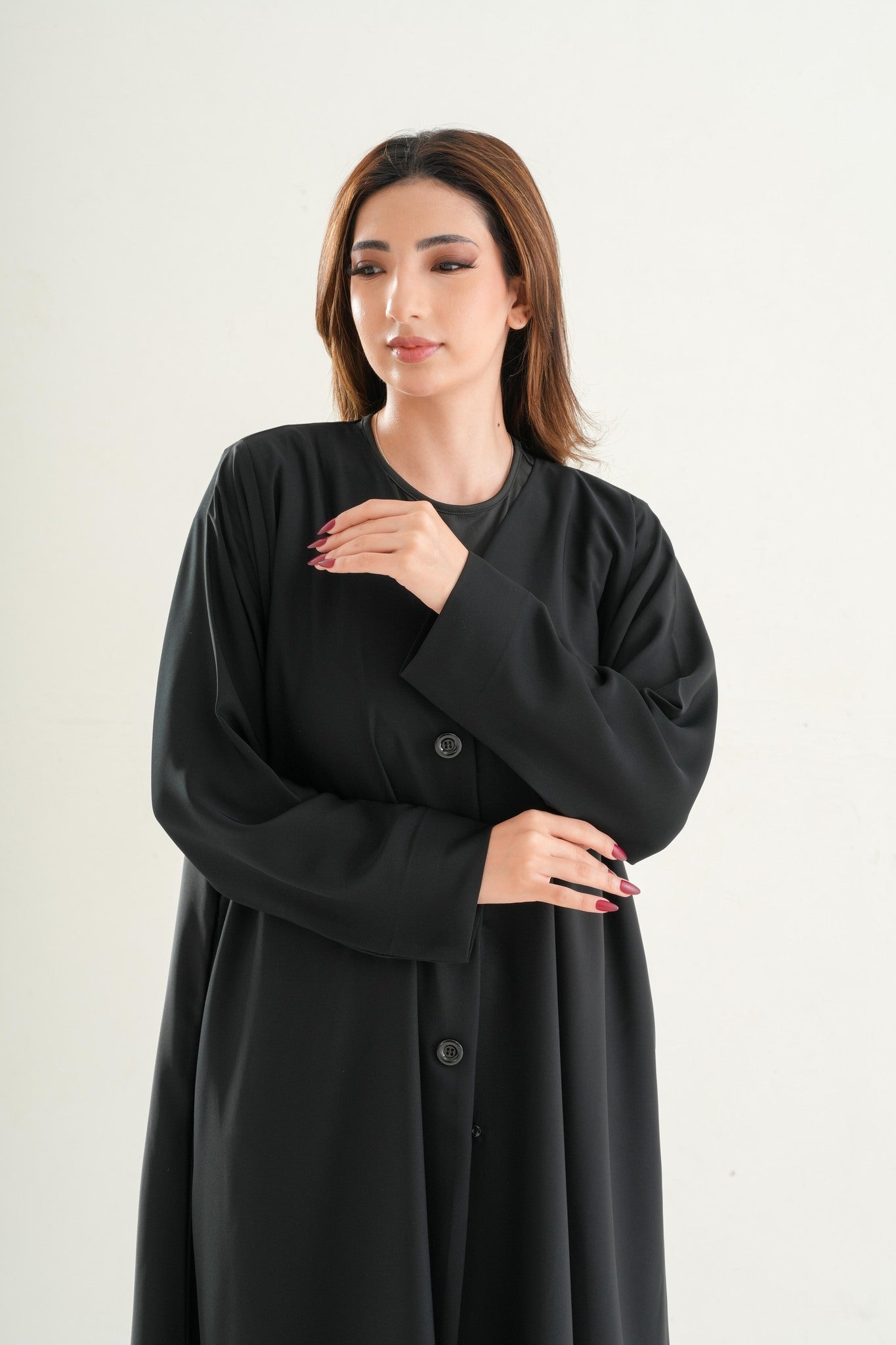 Classic Daily Wear Button Style Abaya C102