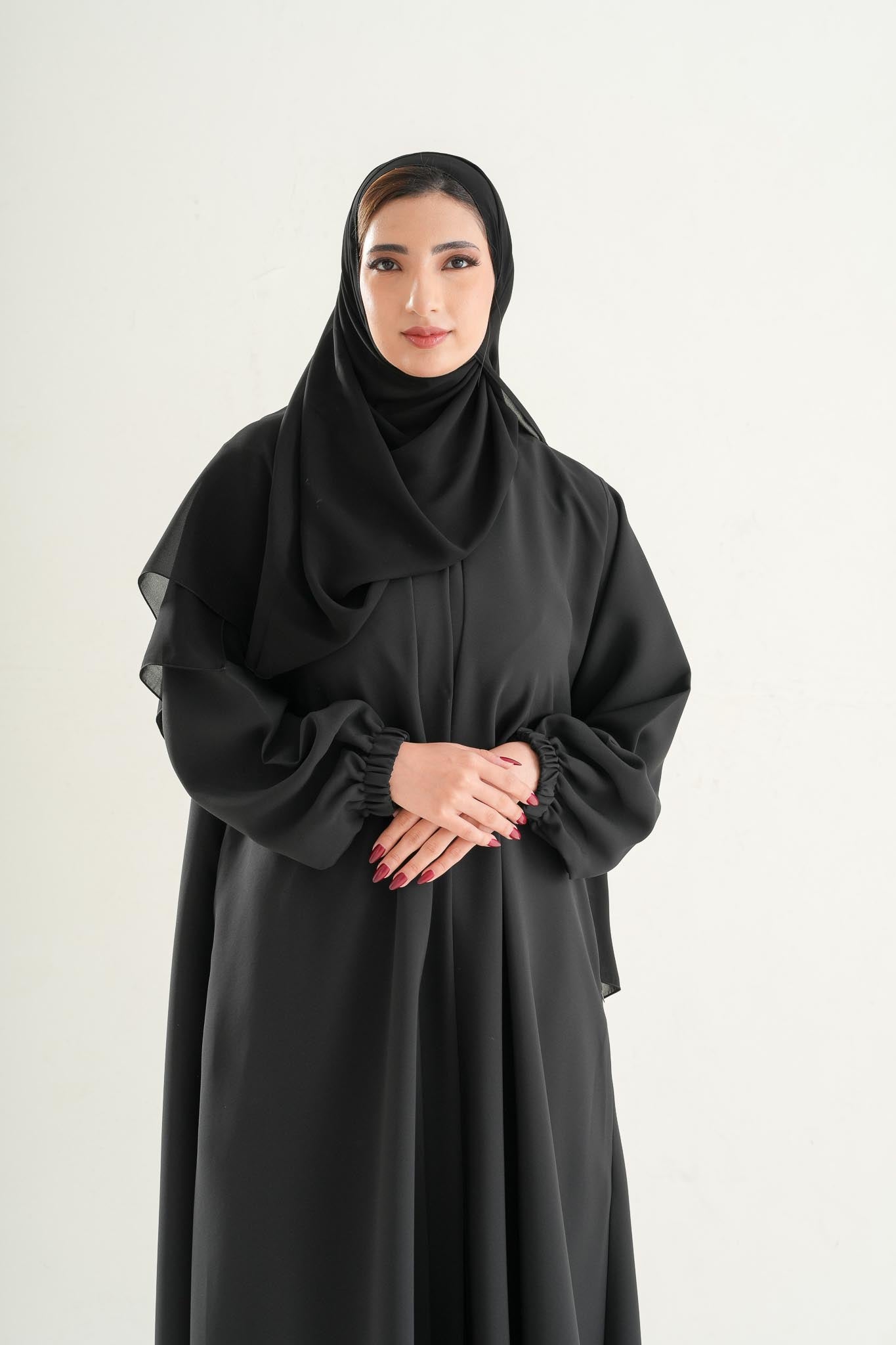 The Resha - Premium Black Hijab 28*91cm (Large Size)