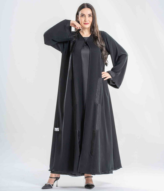 Patched Style Abaya - Model PA - 011