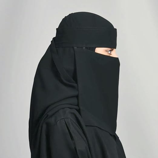 Double Elastic Niqab with Robe Tie
