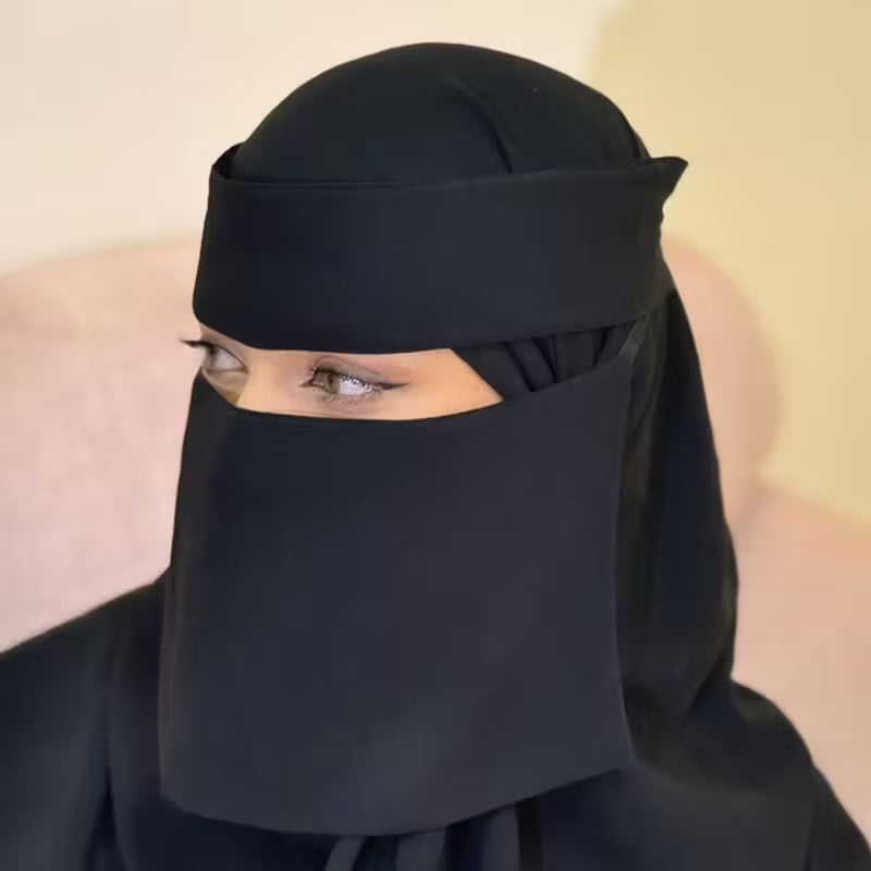 The resha - Short Niqab with Slanting Elastic