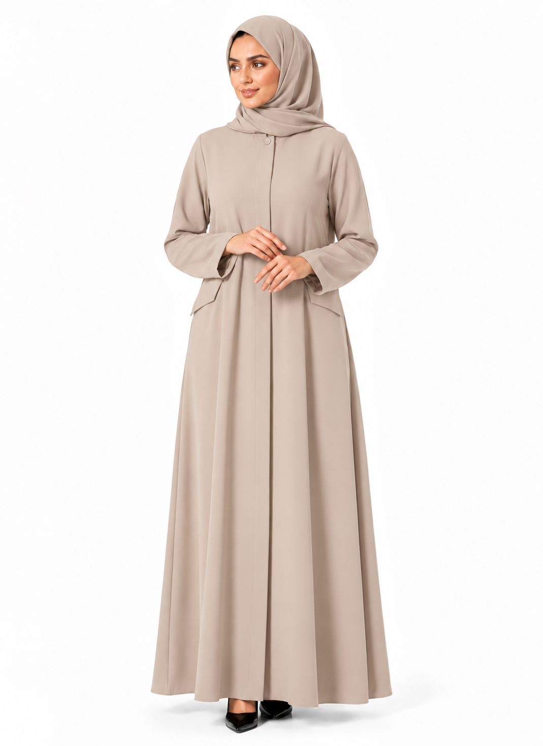 light beige abaya made in uae