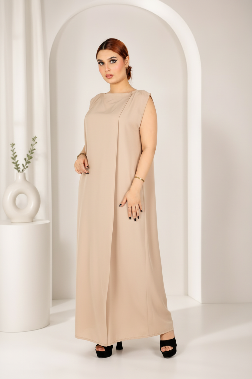 Premium sleeveless and half sleeve abaya inner dress made in UAE from soft premium fabric available in multiple colours