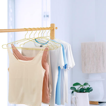 The Resha - Heavy Duty Shiny Gold Metal Clothes Hanger – Pack of 20