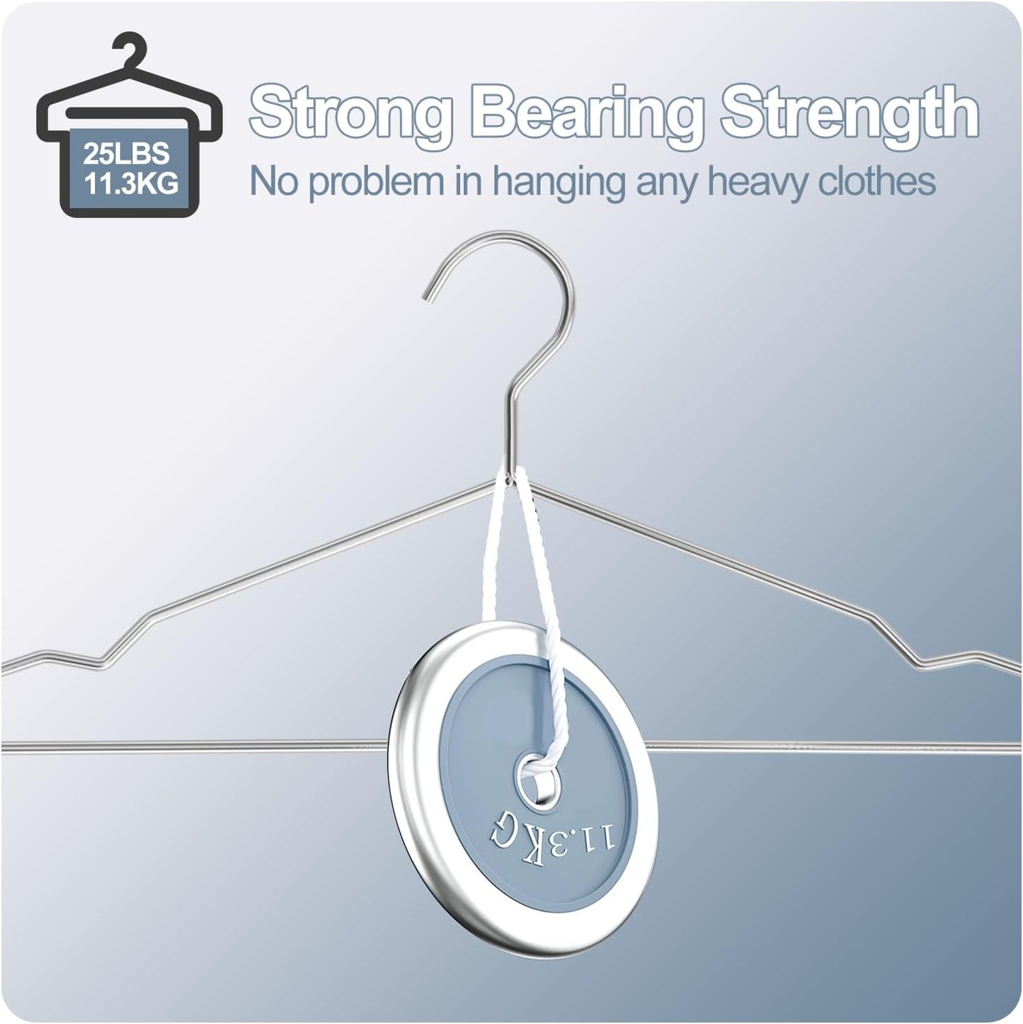 The Resha - Heavy Duty Shiny Silver Metal Clothes Hanger – Pack of 20