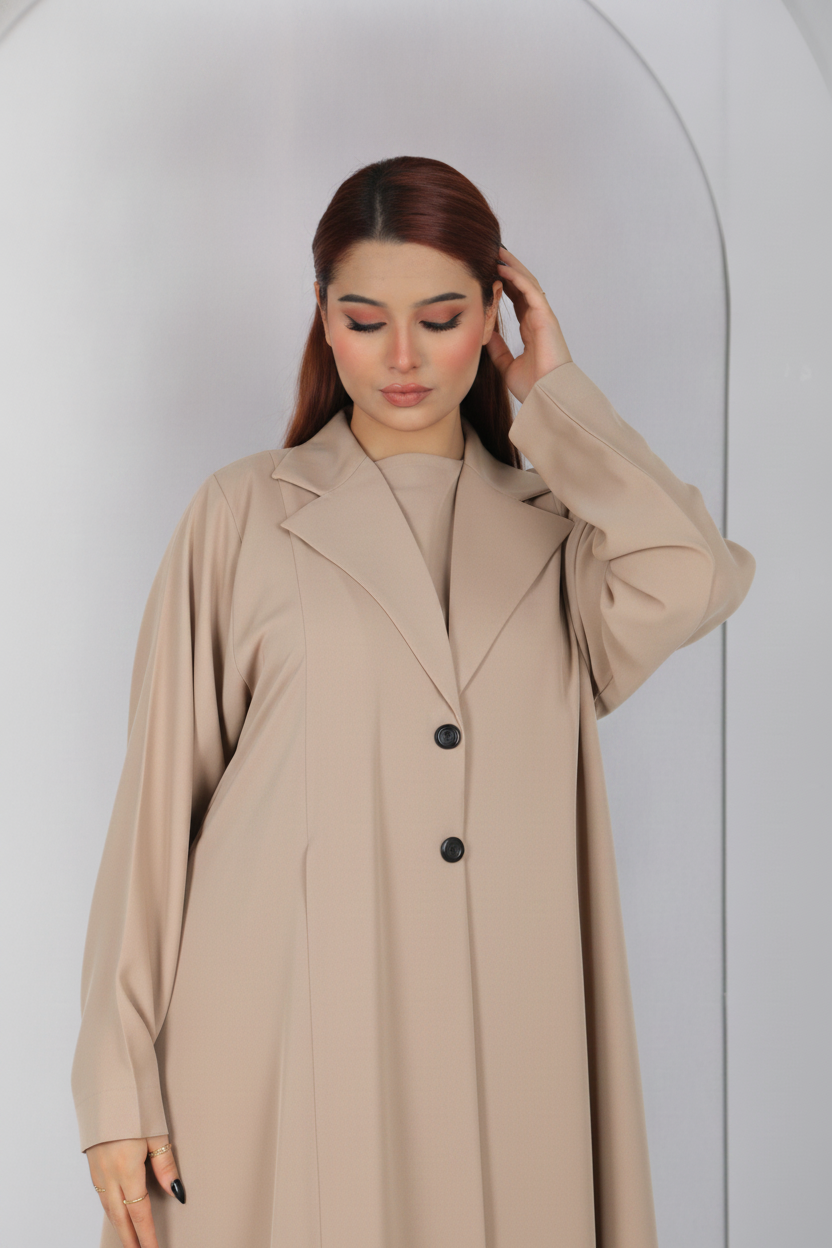 Abaya Code B101 – Front & Back Box Pleat Design