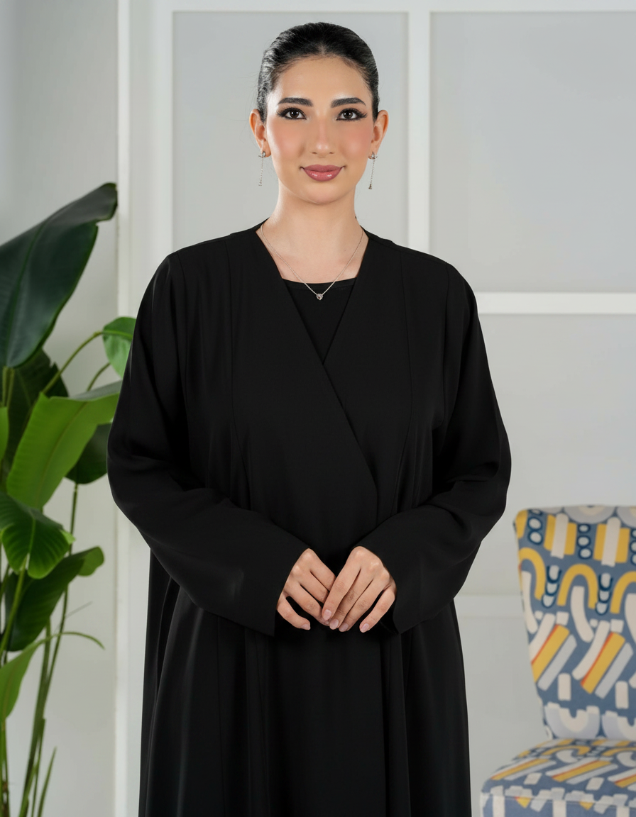 Abaya Code D1105 – Daily Wear abaya Elegant overlap front design