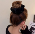The Resha - Black Big Velvet Scrunchies