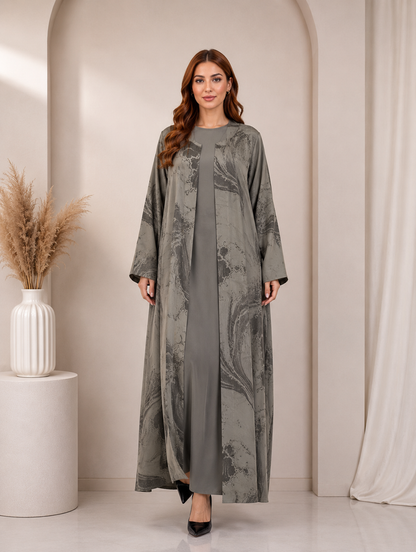Premium Printed Abaya – Italian Fabric Collection | Model D1109