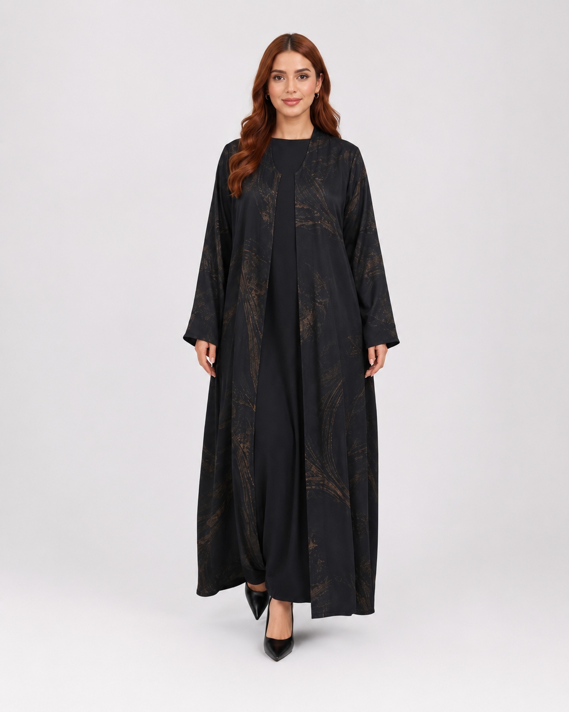 Premium Printed Abaya – Italian Fabric Collection | Model D1109