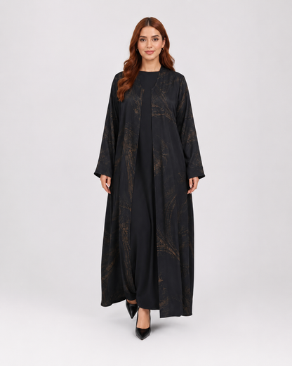 Premium Printed Abaya – Italian Fabric Collection | Model D1109