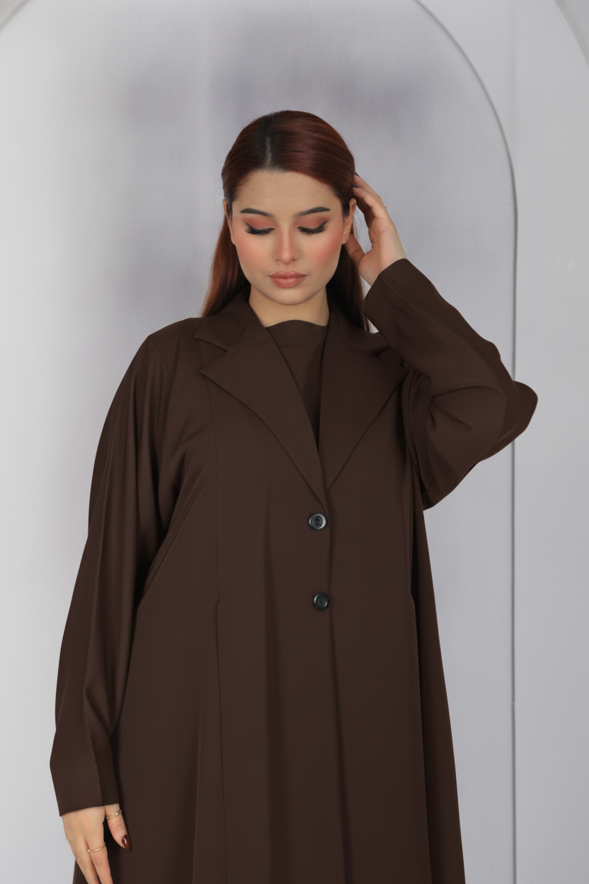 Abaya Code B101 – Front & Back Box Pleat Design