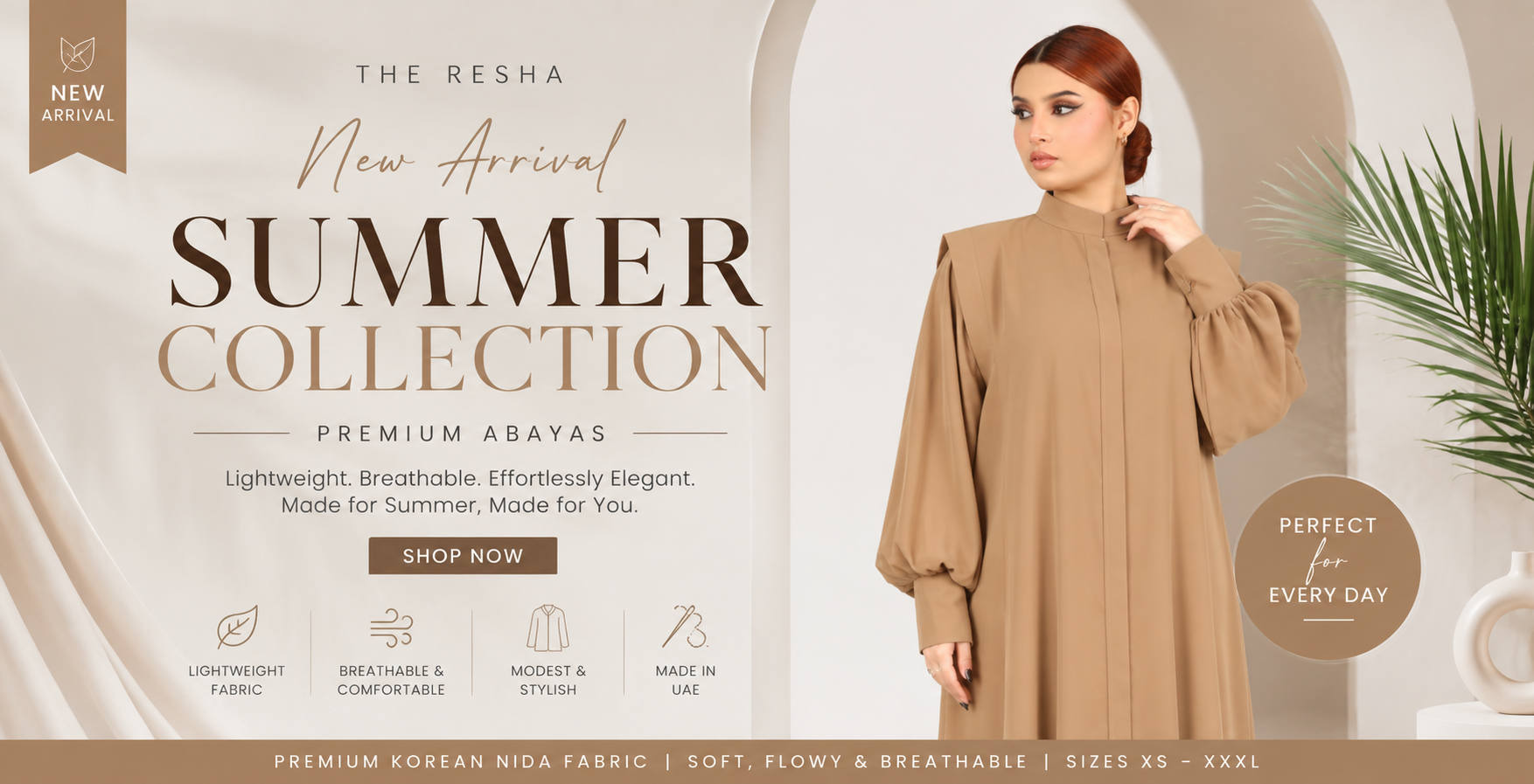 Elegant daily wear abaya made from premium Korean Nida fabric available in UAE