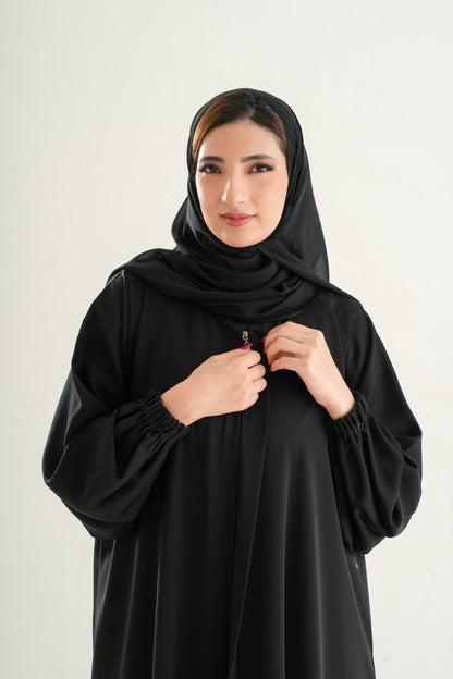 Model 4 Full Zipper Abaya – Luxury Covered Zip Design