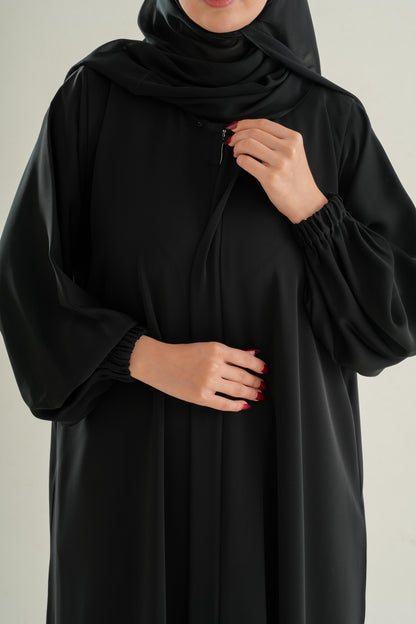 Model 4 Full Zipper Abaya – Luxury Covered Zip Design