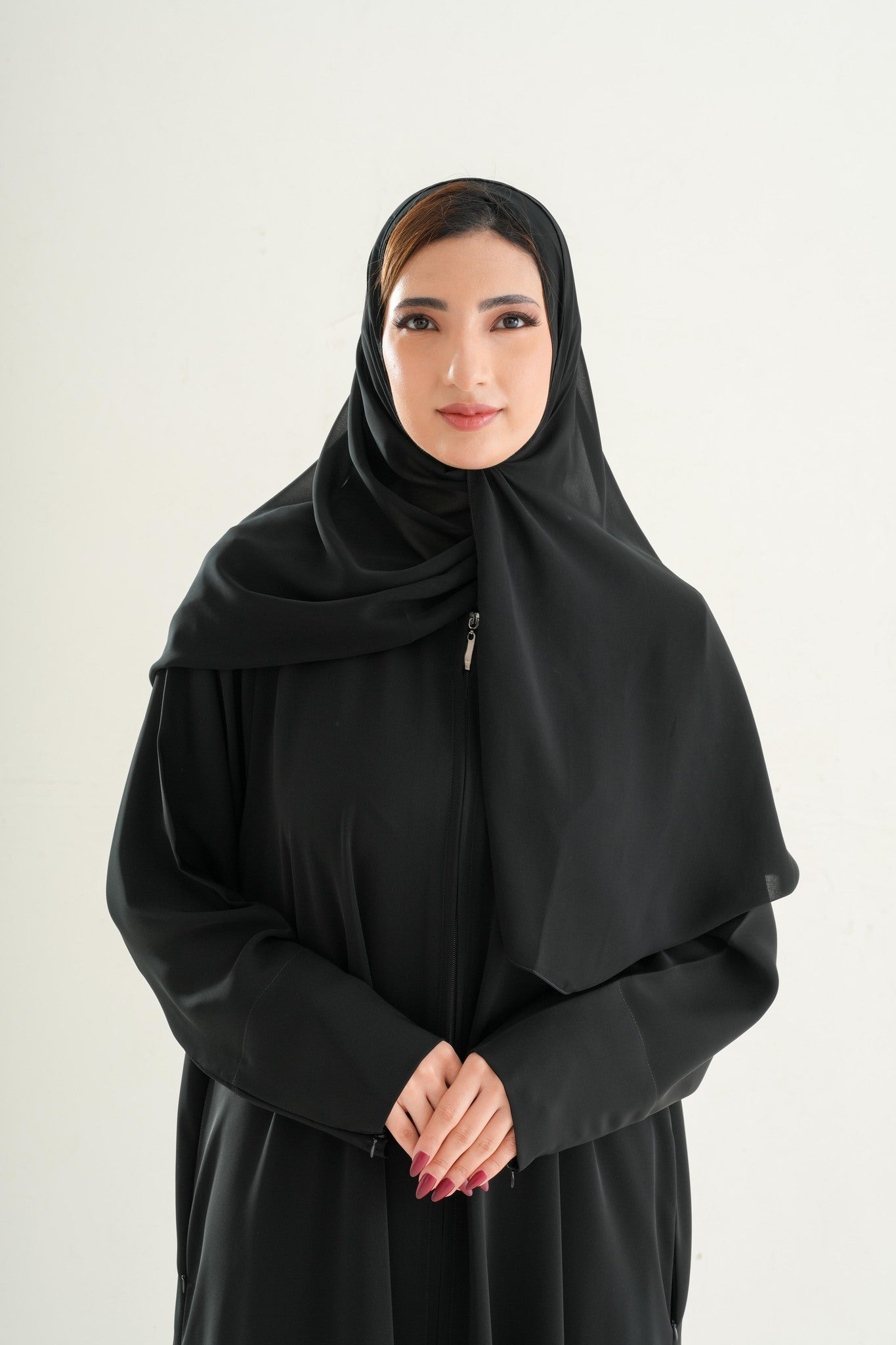Model 6 Umrah Abaya – Full Zipper with Zipper Sleeve Design