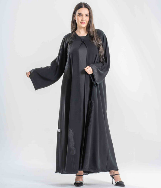 Patched Style Abaya - Model PA - 011