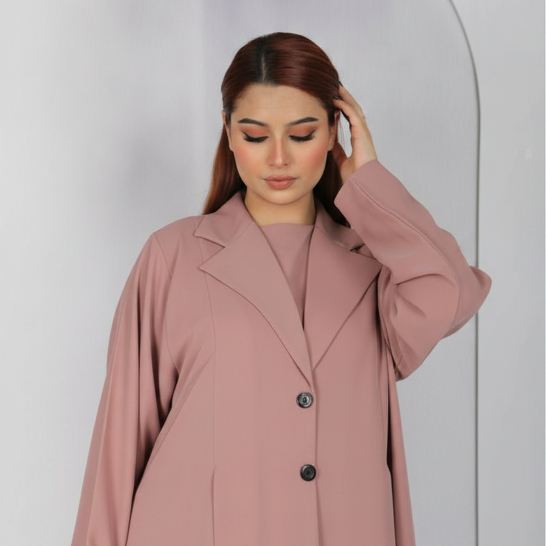Abaya Code B101 – Front & Back Box Pleat Design