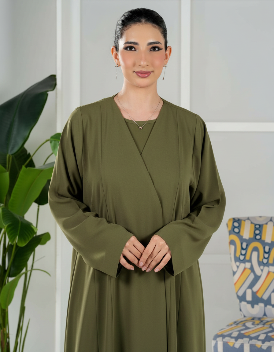 Abaya Code D1105 – Daily Wear abaya Elegant overlap front design