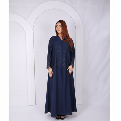 Premium Lace Abaya – Luxury Formal Abaya with Floral Lace (Model L203)