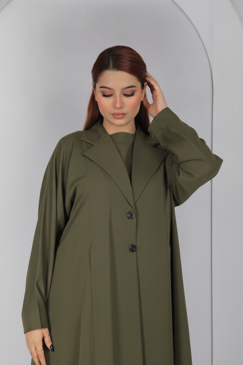 Abaya Code B101 – Front & Back Box Pleat Design