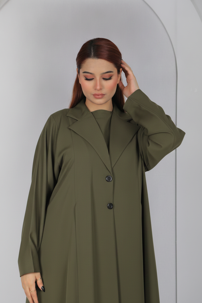 Abaya Code B101 – Front & Back Box Pleat Design