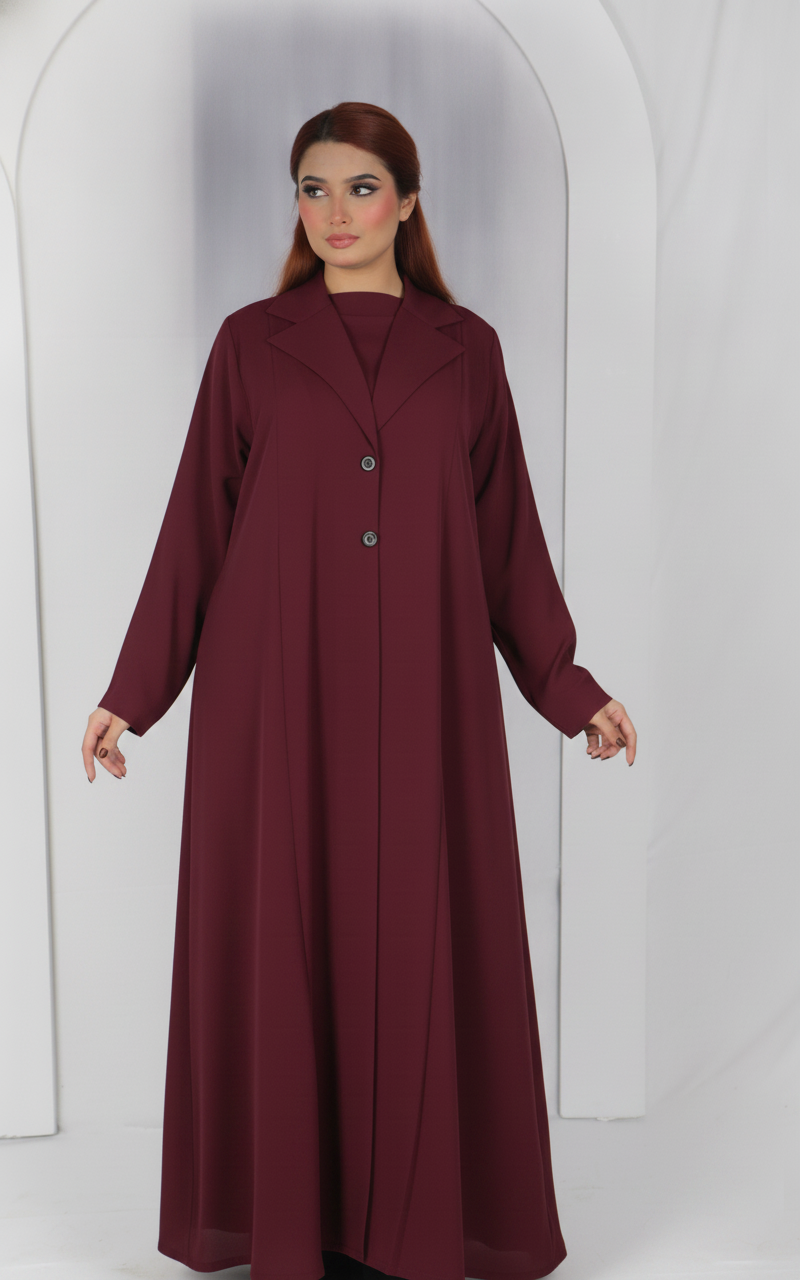 Abaya Code B101 – Front & Back Box Pleat Design