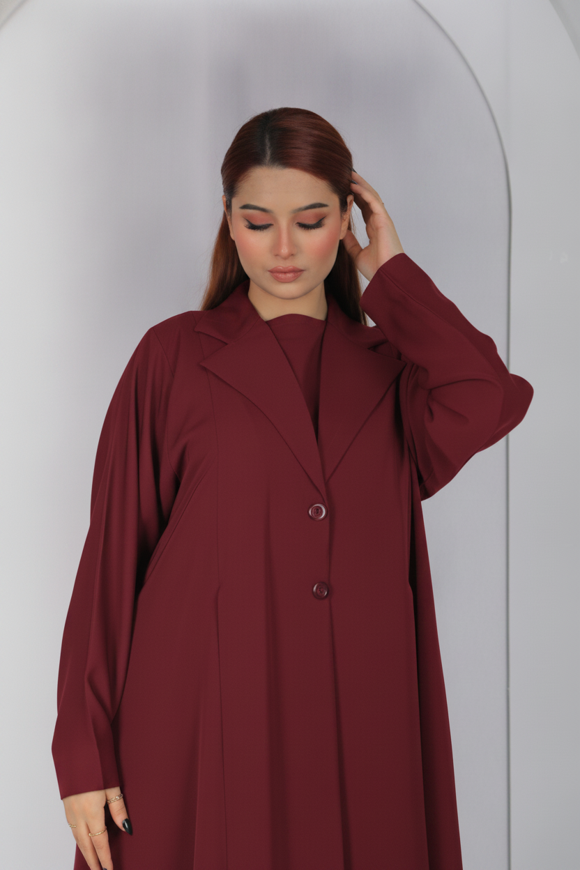 Abaya Code B101 – Front & Back Box Pleat Design