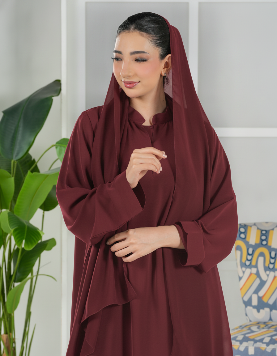 Abaya Code D1104 – High Neck Daily Wear Close Abaya