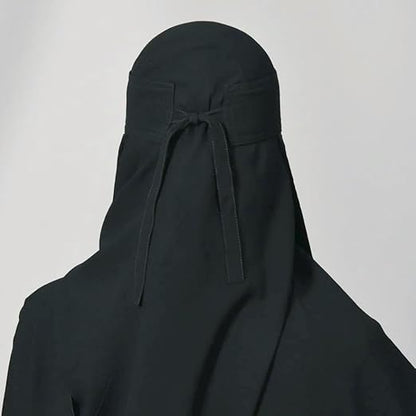 Double Elastic Niqab with Robe Tie
