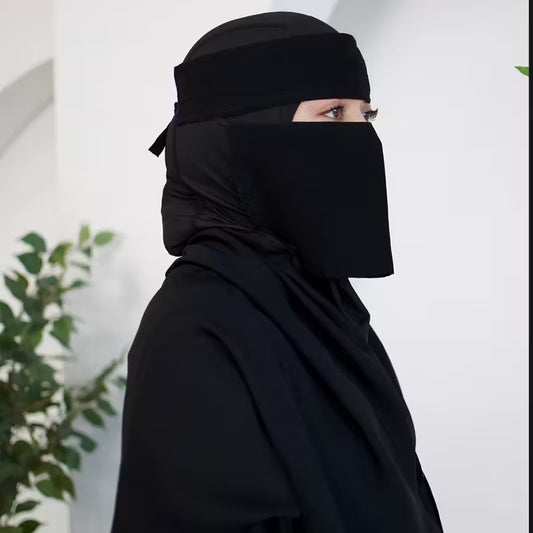 The resha - Short Niqab with Slanting Elastic
