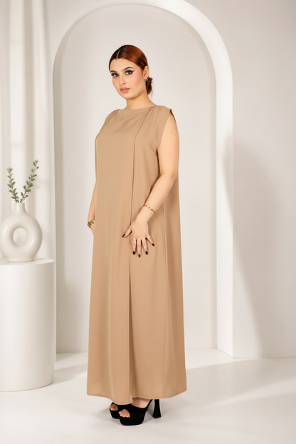 Premium Korean Nida - Sleeveless Pleated Inner dress ID -1103