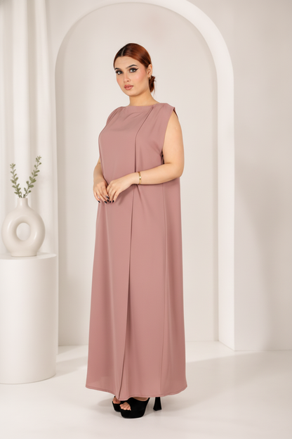 Premium Korean Nida - Sleeveless Pleated Inner dress ID -1103
