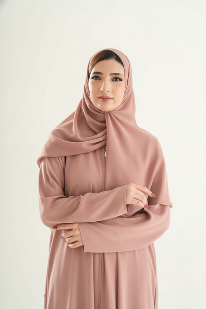 Model 6 Umrah Abaya – Full Zipper with Zipper Sleeve Design