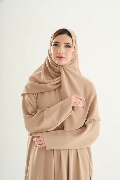 Model 6 Umrah Abaya – Full Zipper with Zipper Sleeve Design