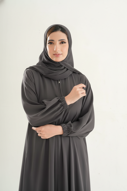 Model 3 Full Zipper Abaya – Premium Korean Nida