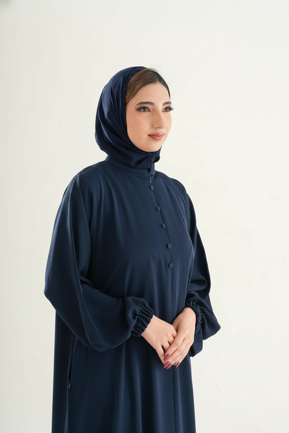 Model 2 Semi Zipper Abaya – High Neck Closed Design