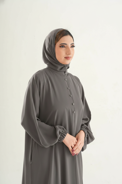Model 2 Semi Zipper Abaya – High Neck Closed Design