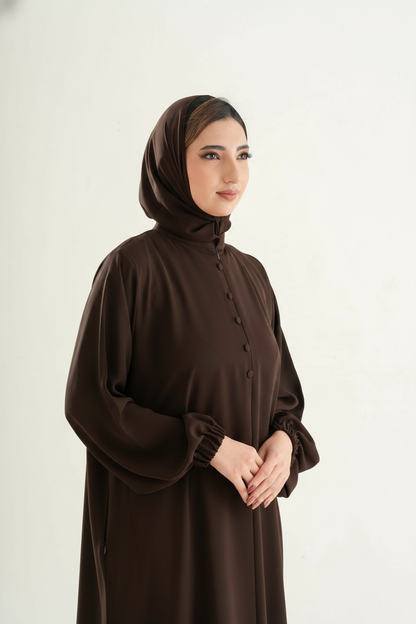 Model 2 Semi Zipper Abaya – High Neck Closed Design