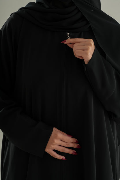 Model 6 Umrah Abaya – Full Zipper with Zipper Sleeve Design
