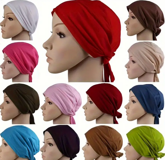 Monochrome Under Hijab Cap 12 pieces sets