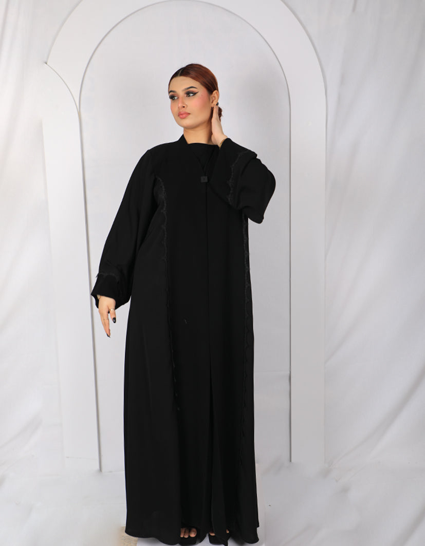 premium-lace-abaya-model-l201-front-detail-black