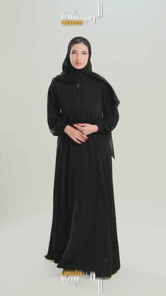 Model 3 Full Zipper Abaya – Premium Korean Nida