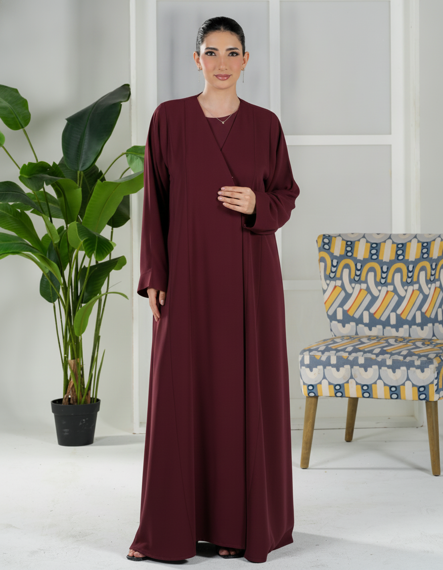 Abaya Code D1105 – Daily Wear abaya Elegant overlap front design