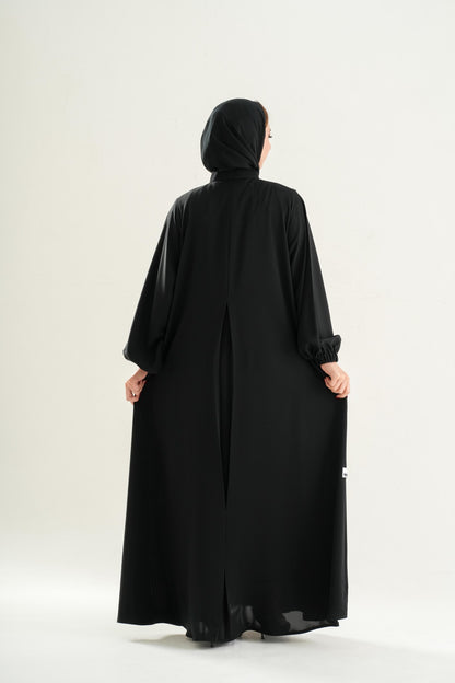 Model 2 Semi Zipper Abaya – High Neck Closed Design