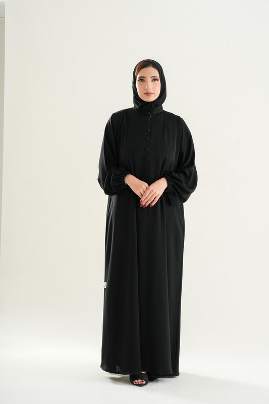 Model 2 Semi Zipper Abaya – High Neck Closed Design