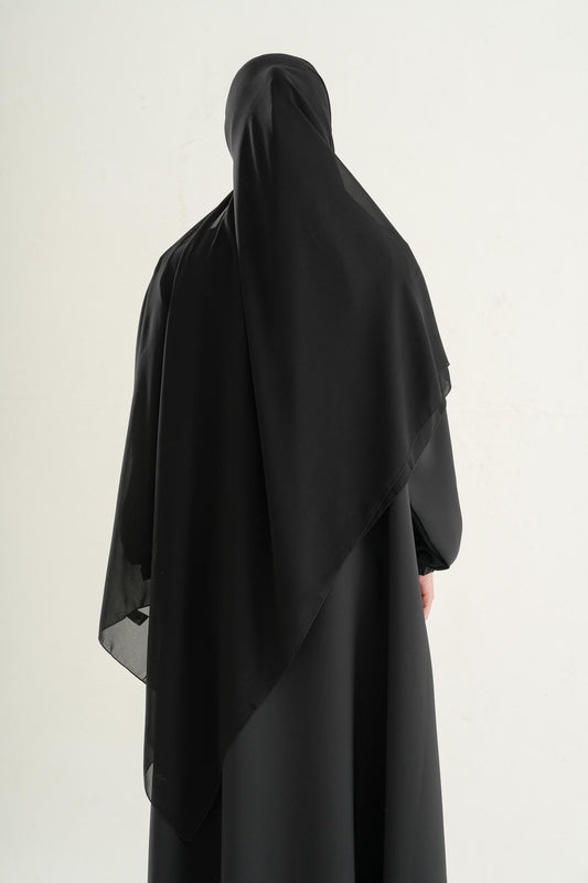 The Resha - Premium Black Hijab 32*92cm XXL
