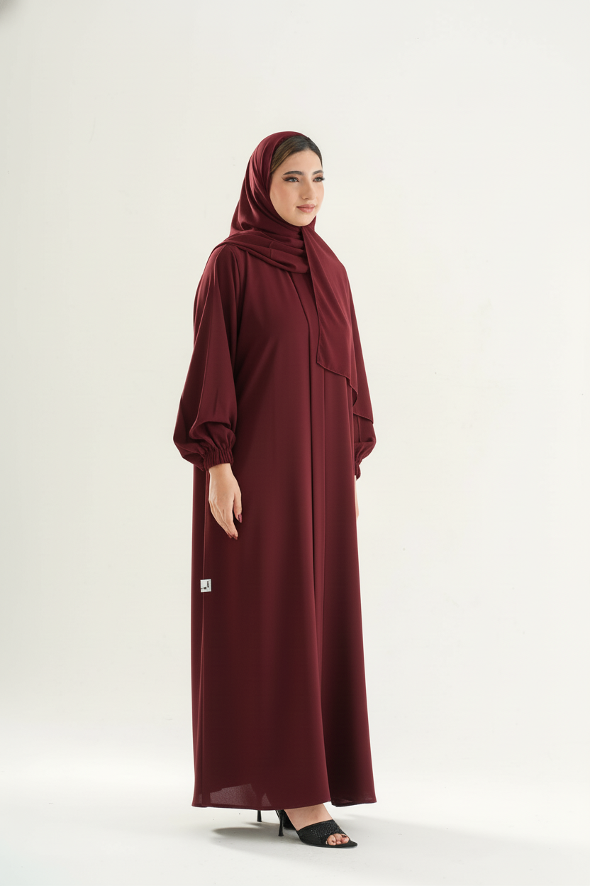u104-umrah-abaya-burgundy-front