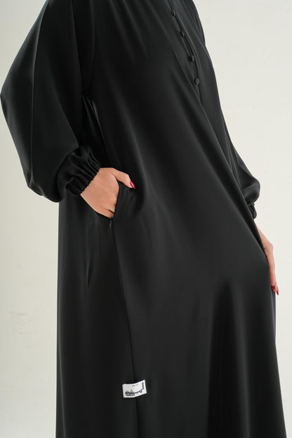 Model 2 Semi Zipper Abaya – High Neck Closed Design